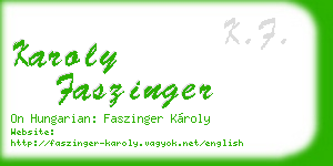 karoly faszinger business card